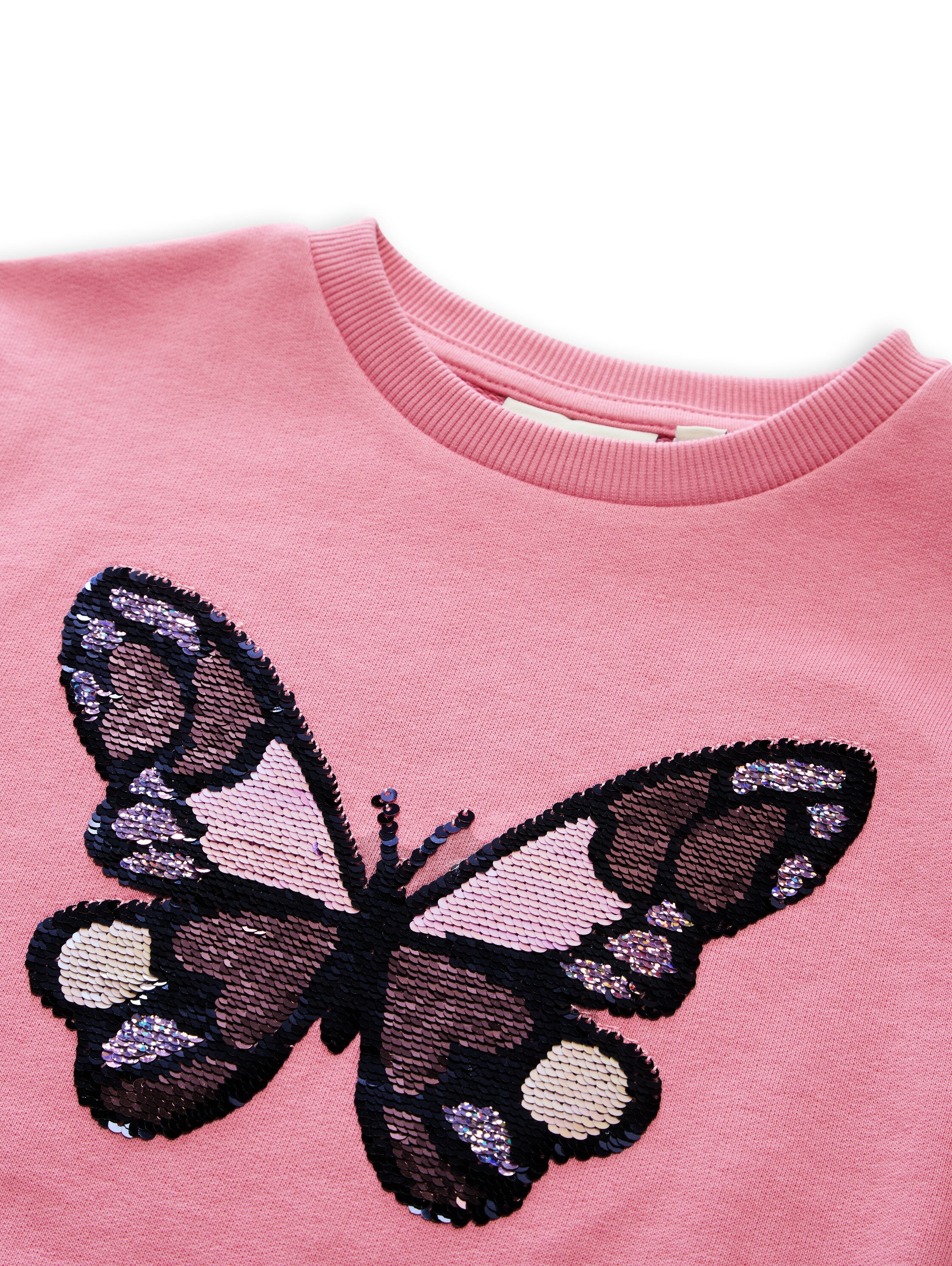 Cropped Sweatshirt mit Wendepailletten