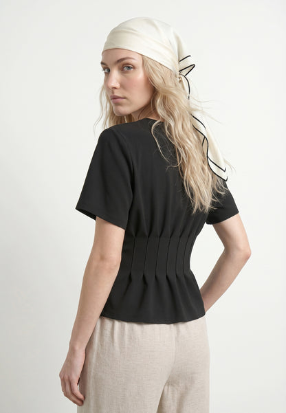 HDORIA SS PLEATED T-SHIRT