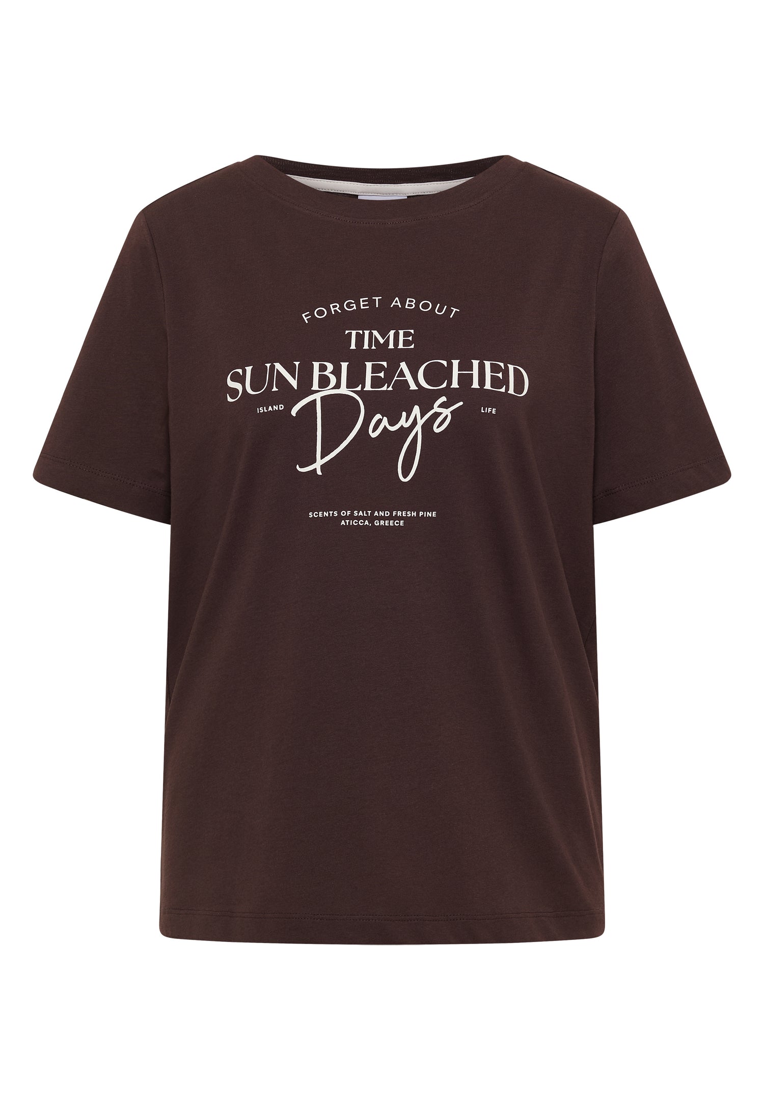 T-Shirt mit Boat Neck und Wording Artwork