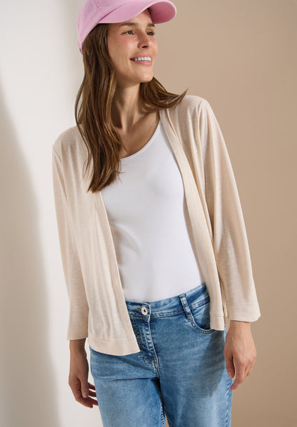 Offene Jacke in Unifarbe mit 3/4-Arm