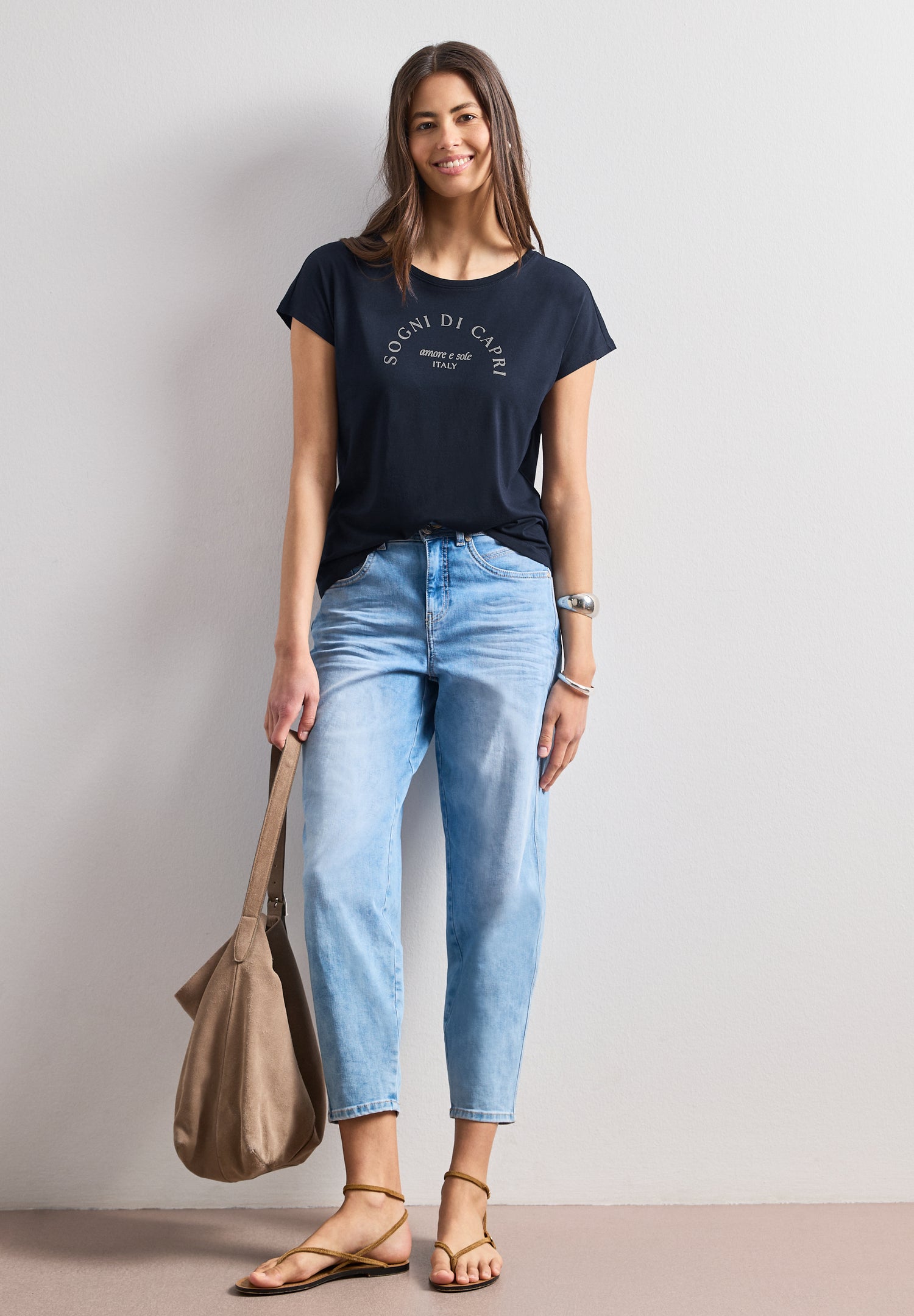 Dropped Shoulder Shirt mit Rundhals