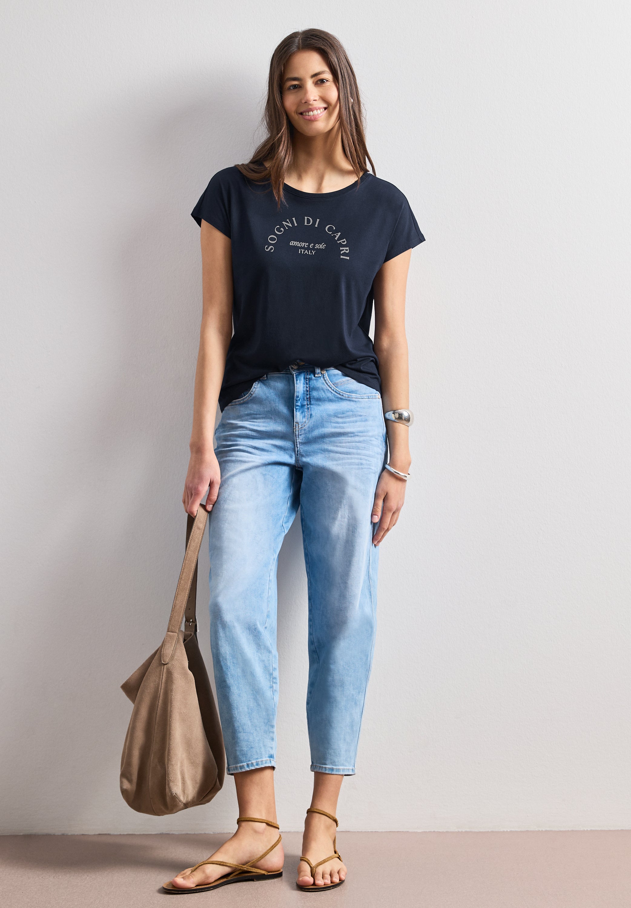 Dropped Shoulder Shirt mit Rundhals