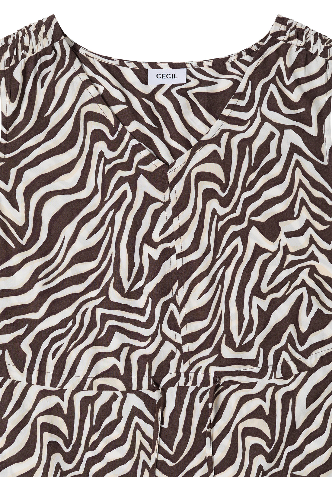 Midikleid mit V-Neck und Zebraprint