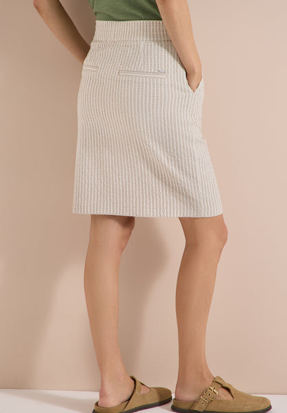 Knielanger Jogg Skirt in Seersucker-Qualität