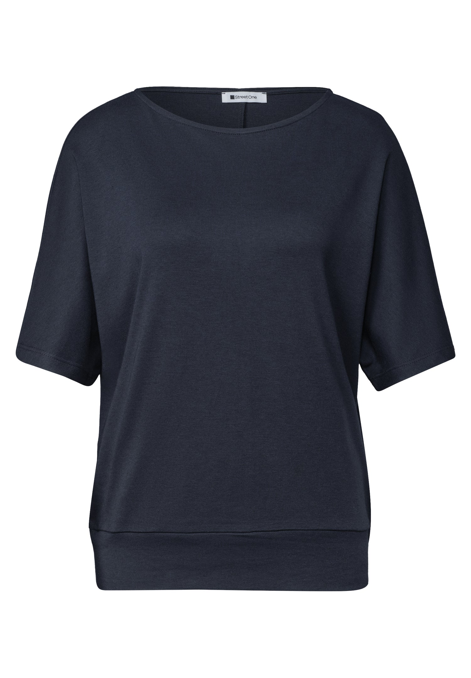 Basic Shirt mit Boat Neck und Elastikbund