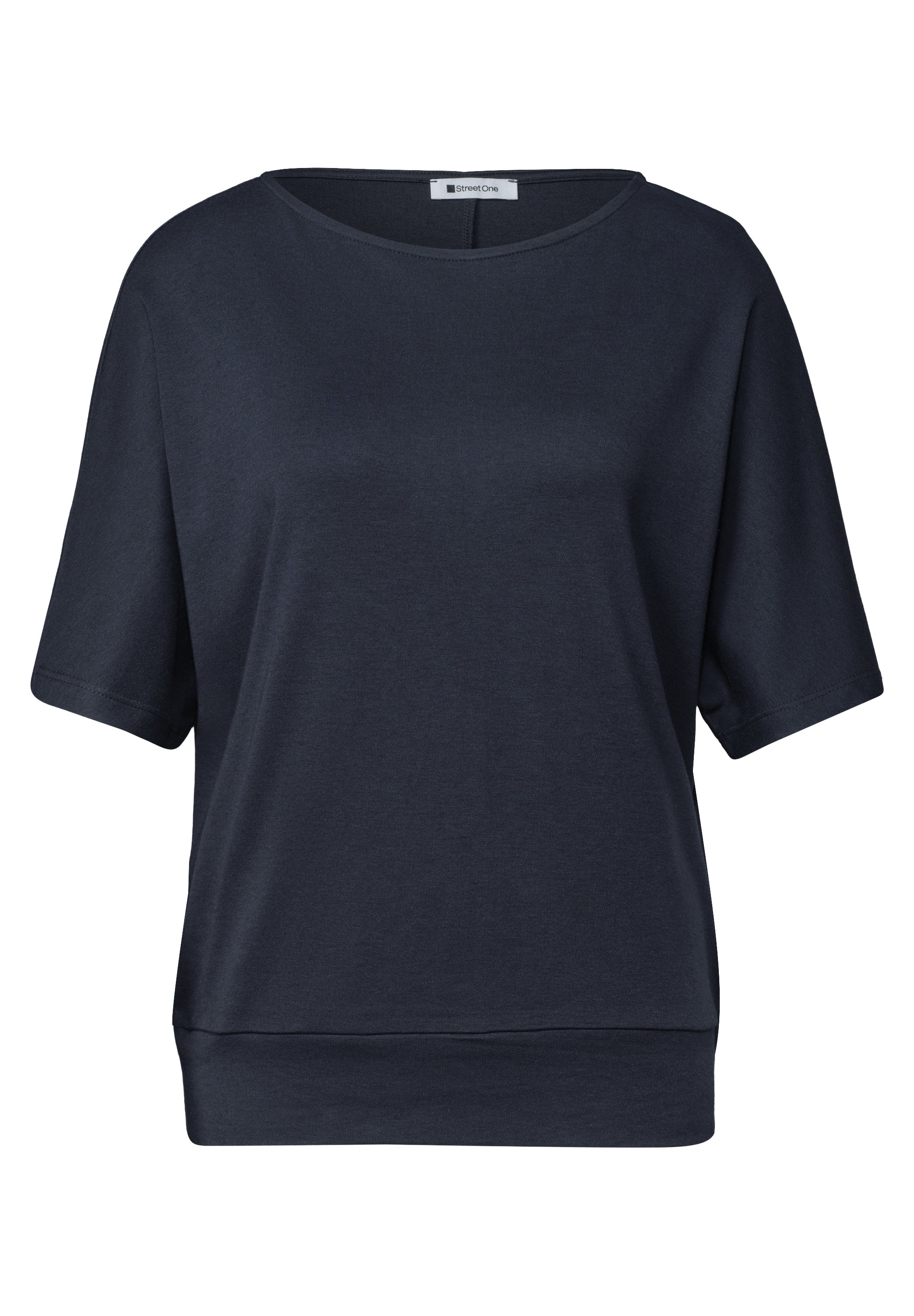 Basic Shirt mit Boat Neck und Elastikbund