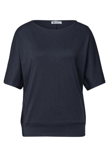 Basic Shirt mit Boat Neck und Elastikbund