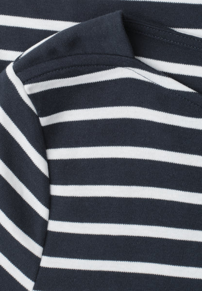 T-Shirt mit Boat Neck und Streifen