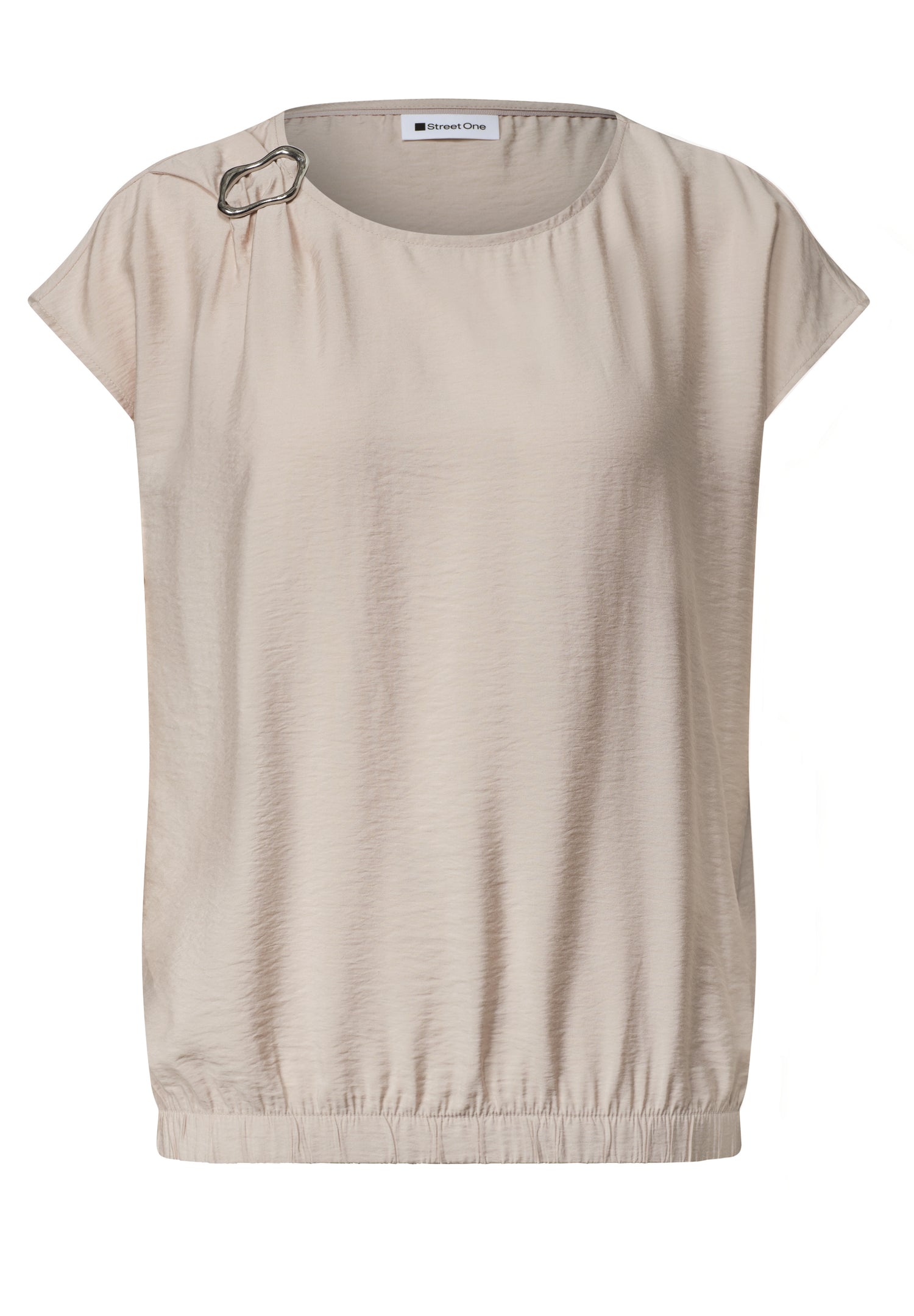 Blusenshirt mit Rundhals und Schnallendetail