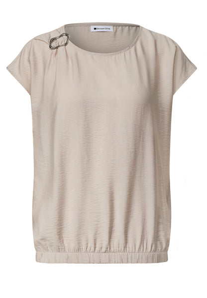 Blusenshirt mit Rundhals und Schnallendetail