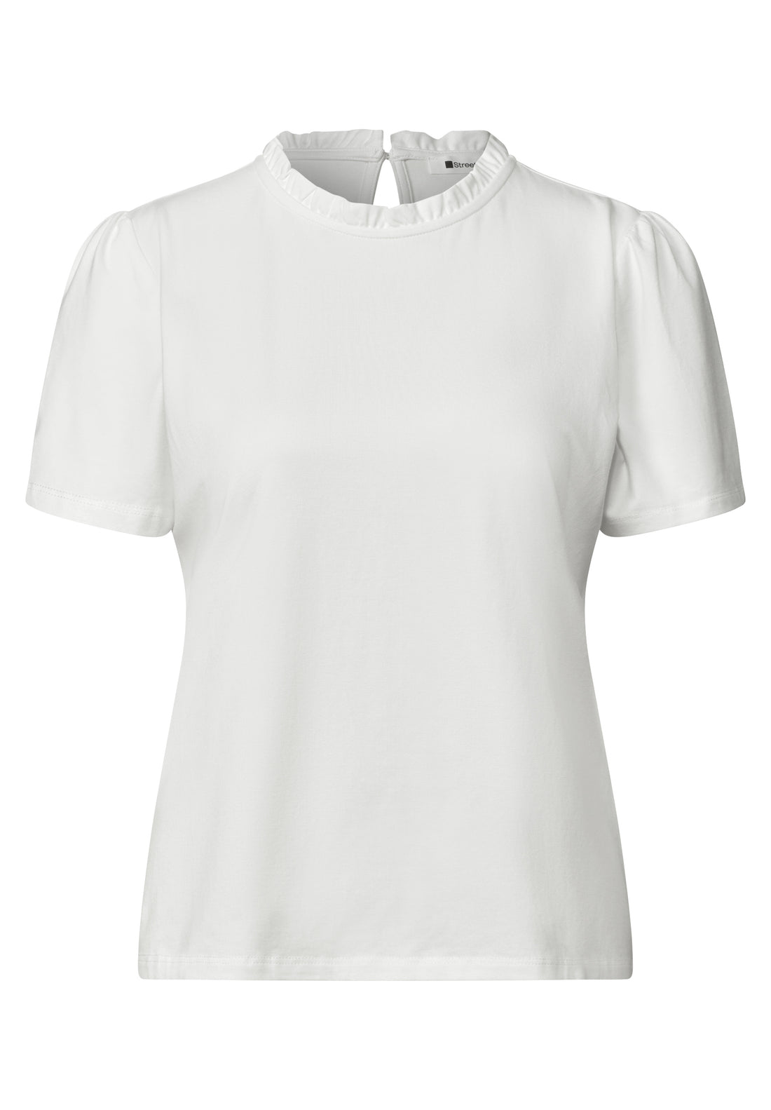 T-Shirt mit Rundhals und Rüschendetails