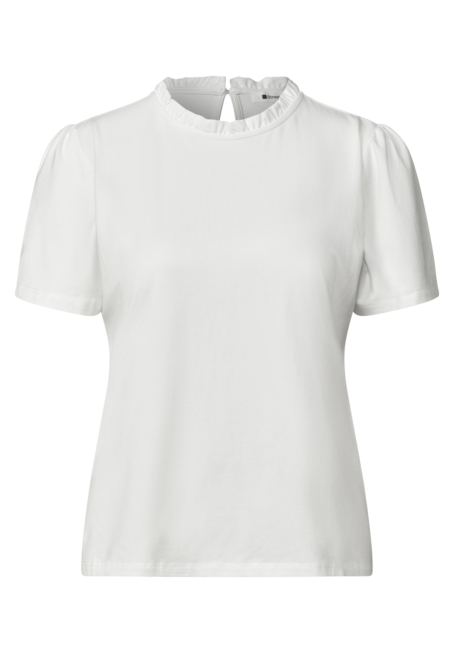 T-Shirt mit Rundhals und Rüschendetails