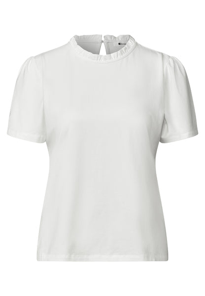 T-Shirt mit Rundhals und Rüschendetails