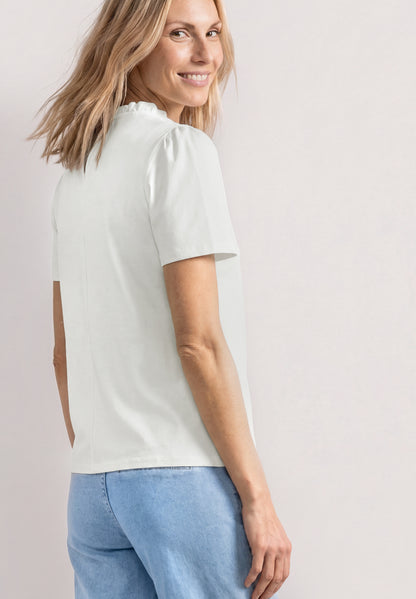 T-Shirt mit Rundhals und Rüschendetails