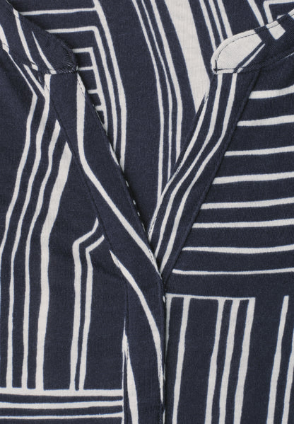 3/4-Arm Shirt mit Split Neck und Print