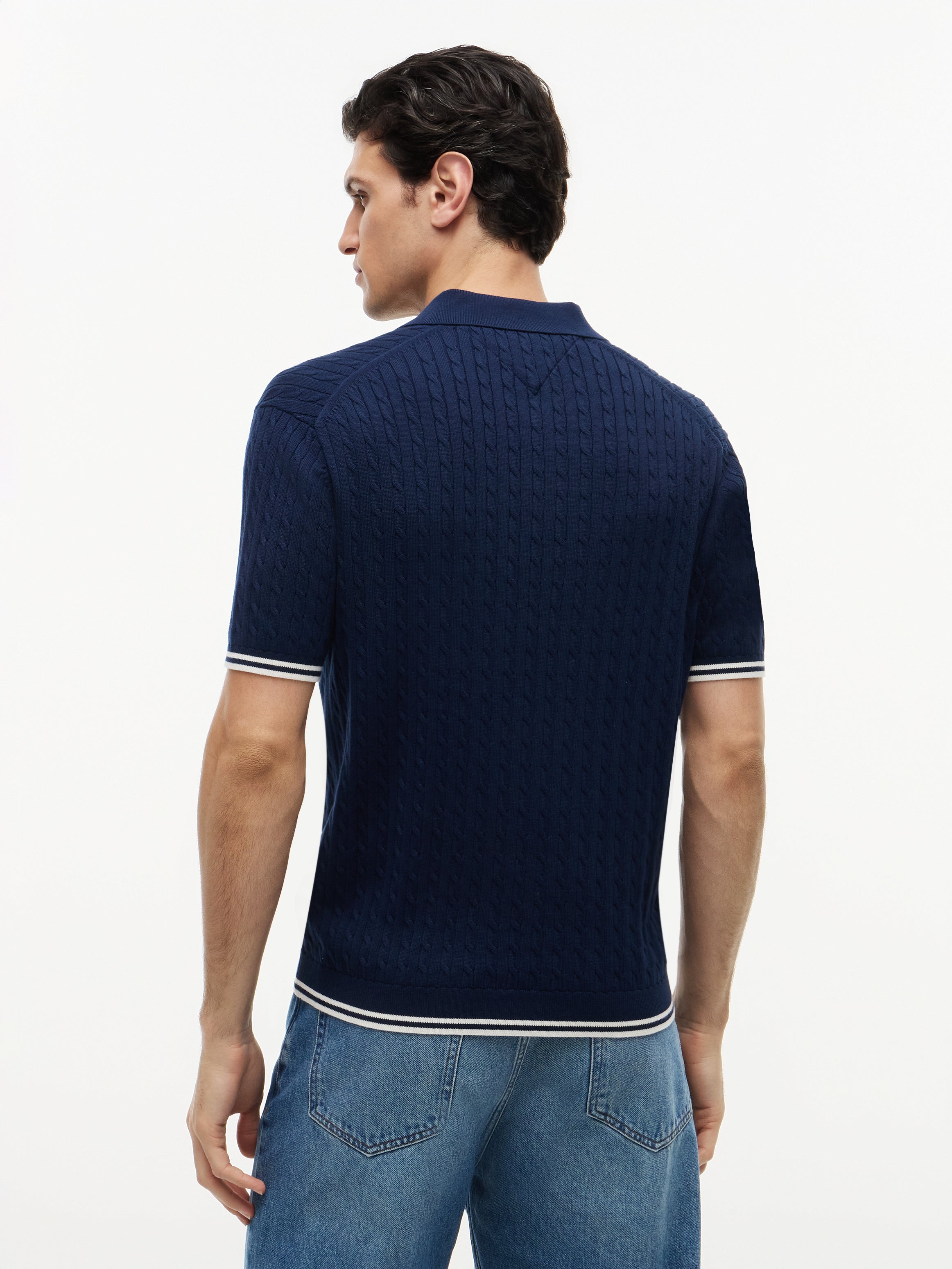 CABLE KNITTED S/S POLO