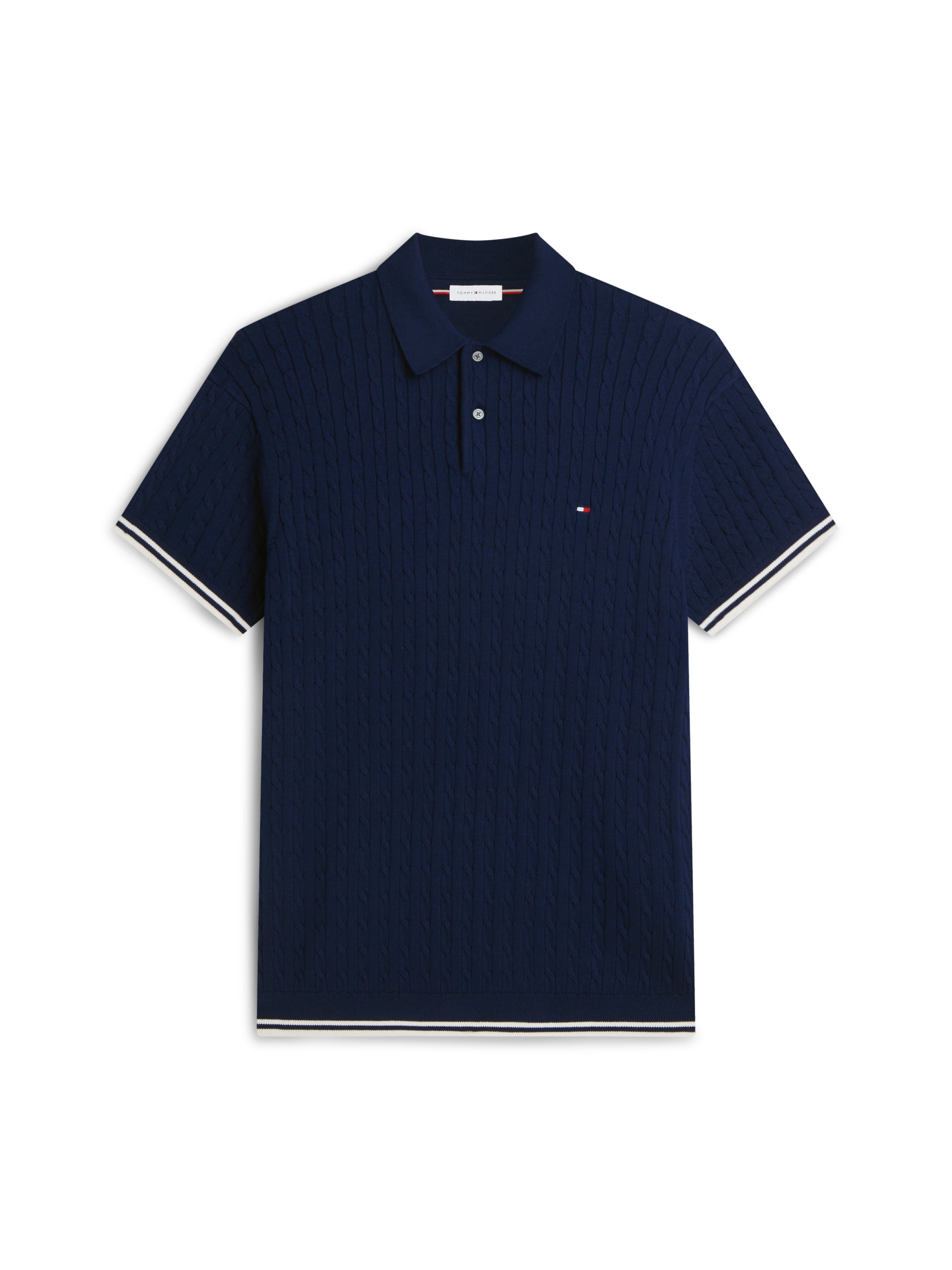 CABLE KNITTED S/S POLO