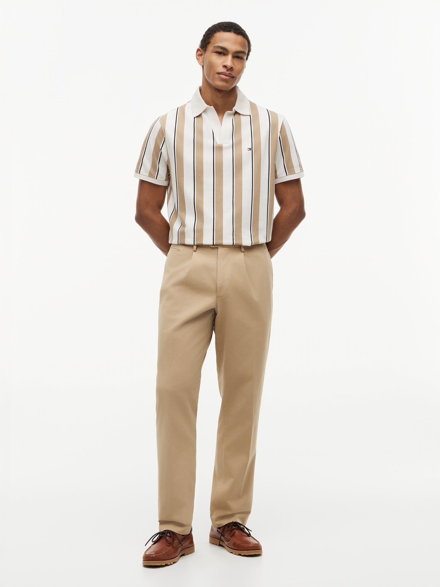 V NECK CREPE CLASSIC POLO