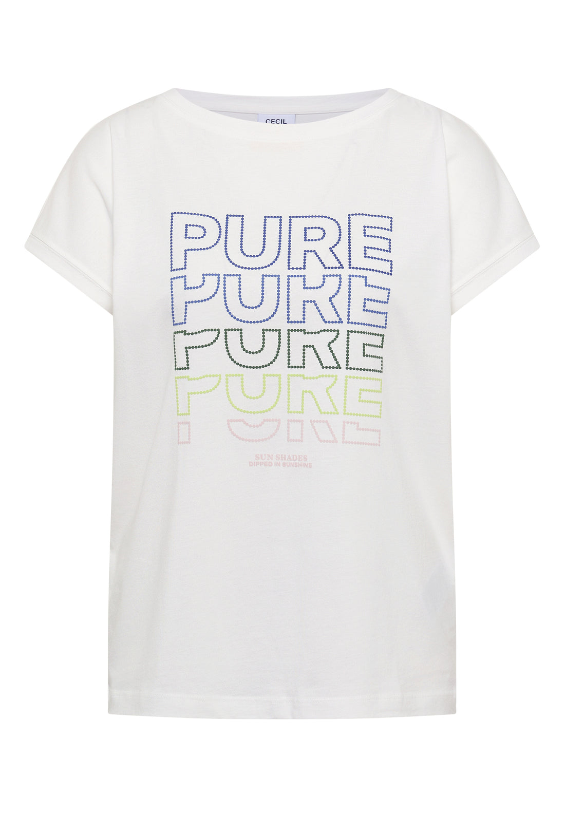 T-Shirt mit Boat Neck und Frontprint