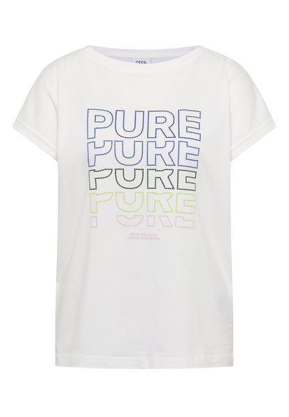 T-Shirt mit Boat Neck und Frontprint