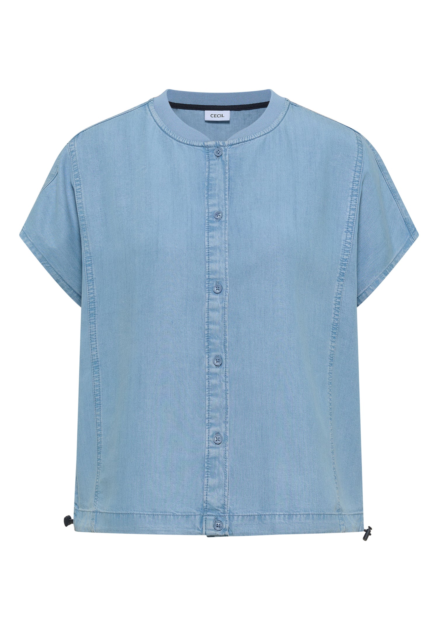 Lyocell-Bluse in Blouson-Optik