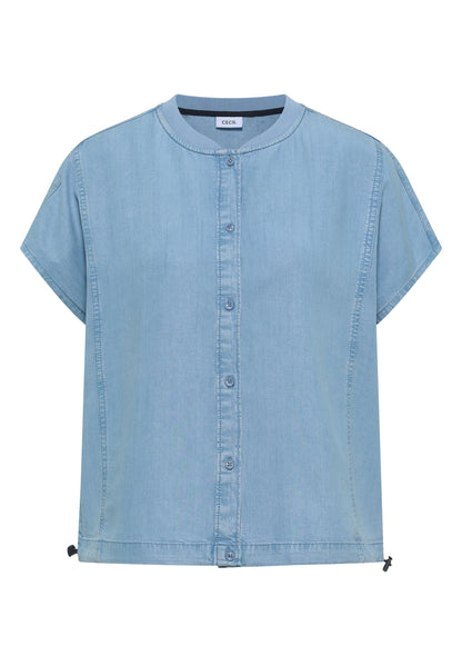 Lyocell-Bluse in Blouson-Optik