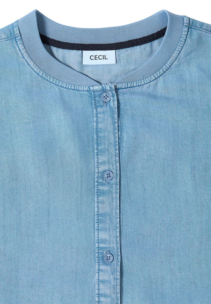 Lyocell-Bluse in Blouson-Optik