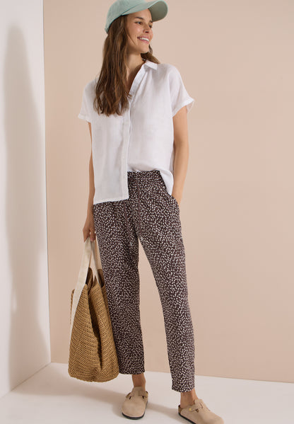 Mid Waist Slim Leg Hose im Loose Fit