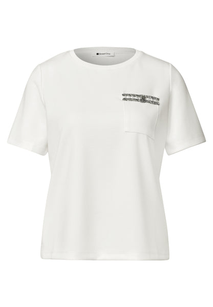 T-Shirt mit dekorativer Brusttasche