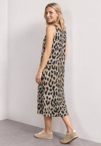Knielanges Kleid mit gerafften Trägern