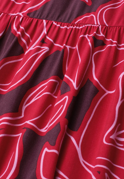Maxi-Rock mit Volants und Print