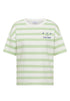 Halbarm Shirt mit Streifen und Wording-Detail