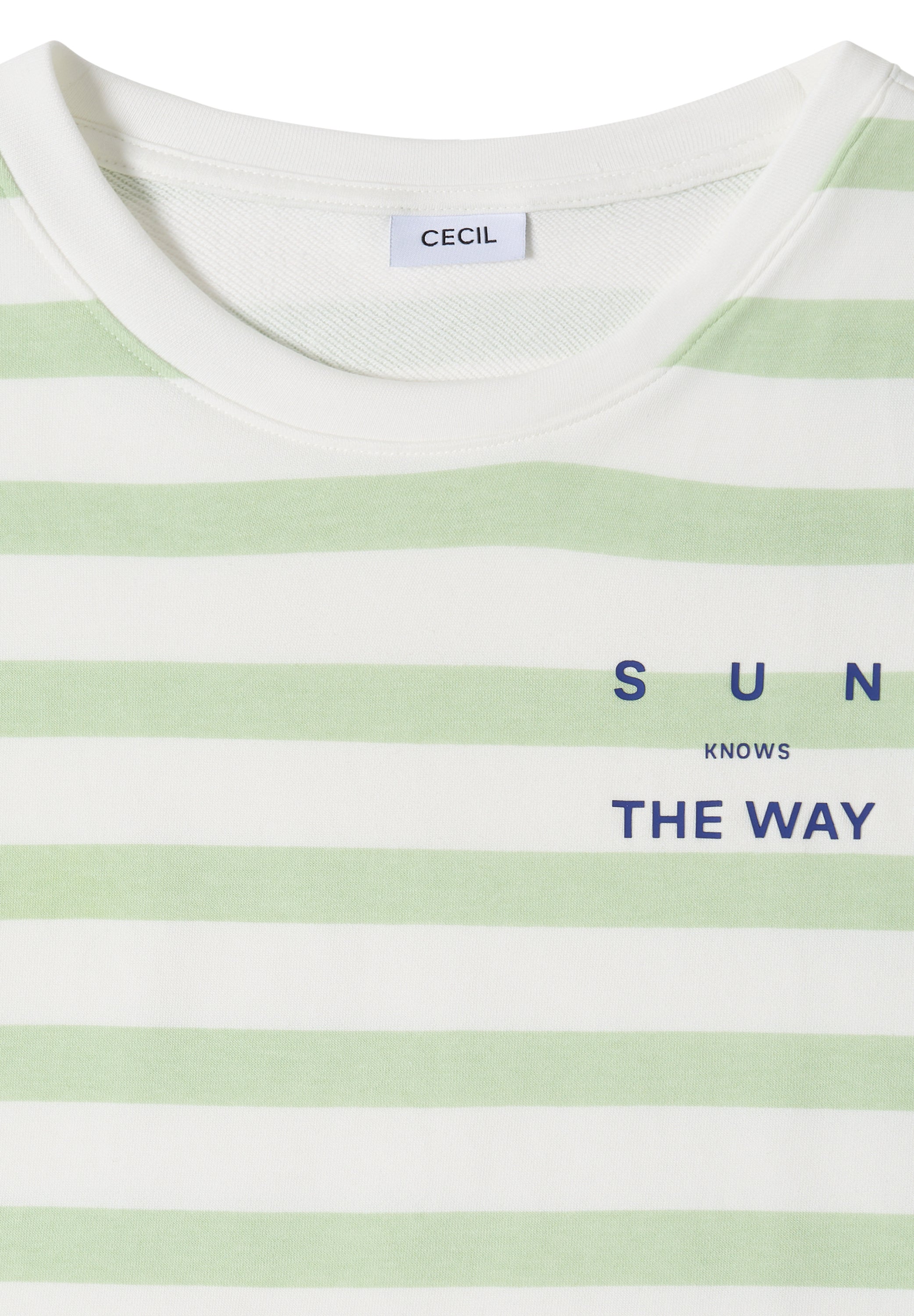 Halbarm Shirt mit Streifen und Wording-Detail