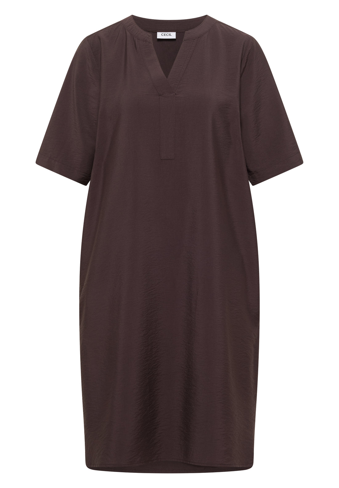 Knielanges Kleid mit Split Neck