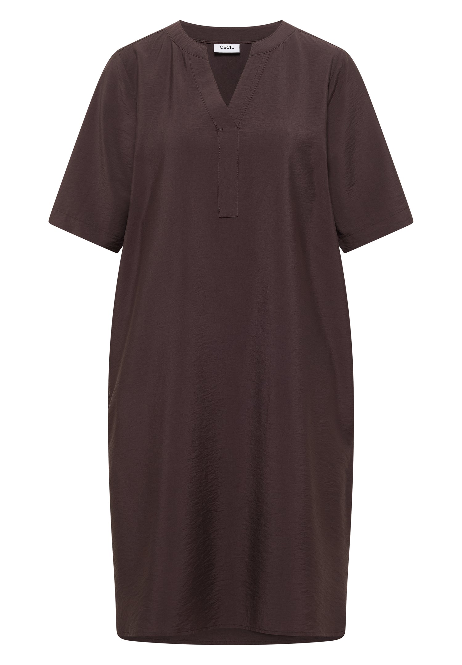 Knielanges Kleid mit Split Neck