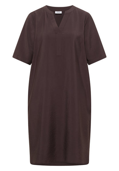Knielanges Kleid mit Split Neck
