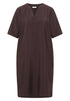 Knielanges Kleid mit Split Neck