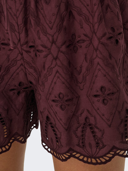 ONLFRANI EMB PULL UP SHORTS WVN