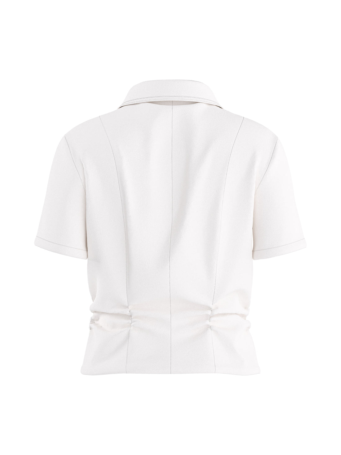 HDNICOLETTE SS GATHERED ZIP SHIRT