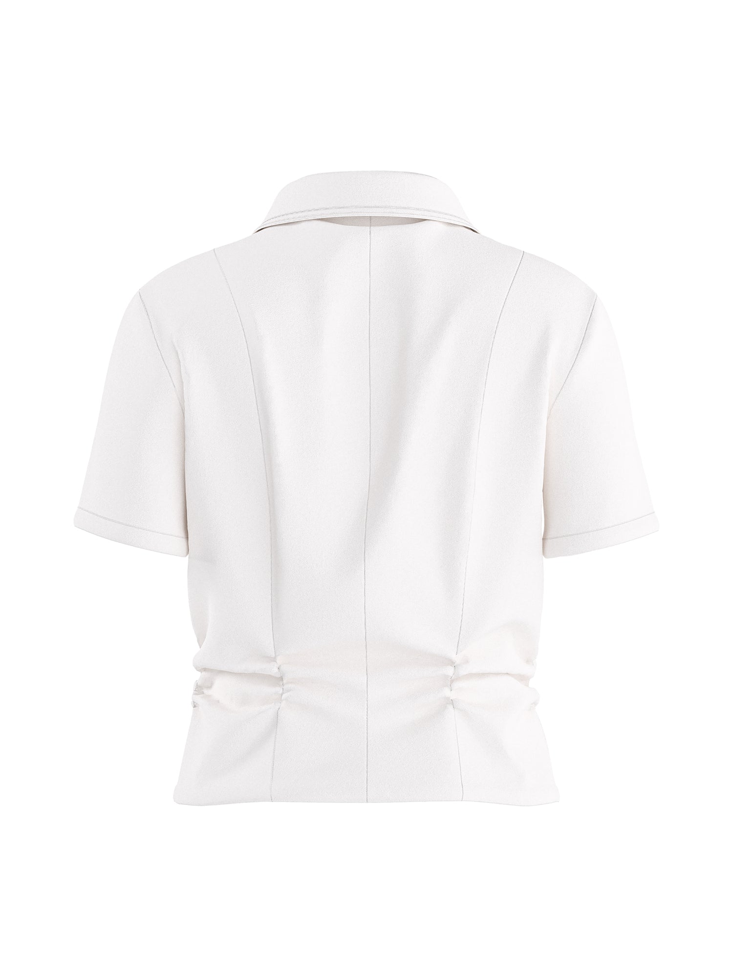 HDNICOLETTE SS GATHERED ZIP SHIRT
