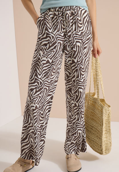 Straight Leg Hose mit Zebraprint
