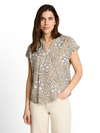 Loose Fit Bluse mit V-Ausschnitt