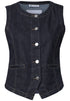 Denim Weste mit Rundhals und Knöpfen