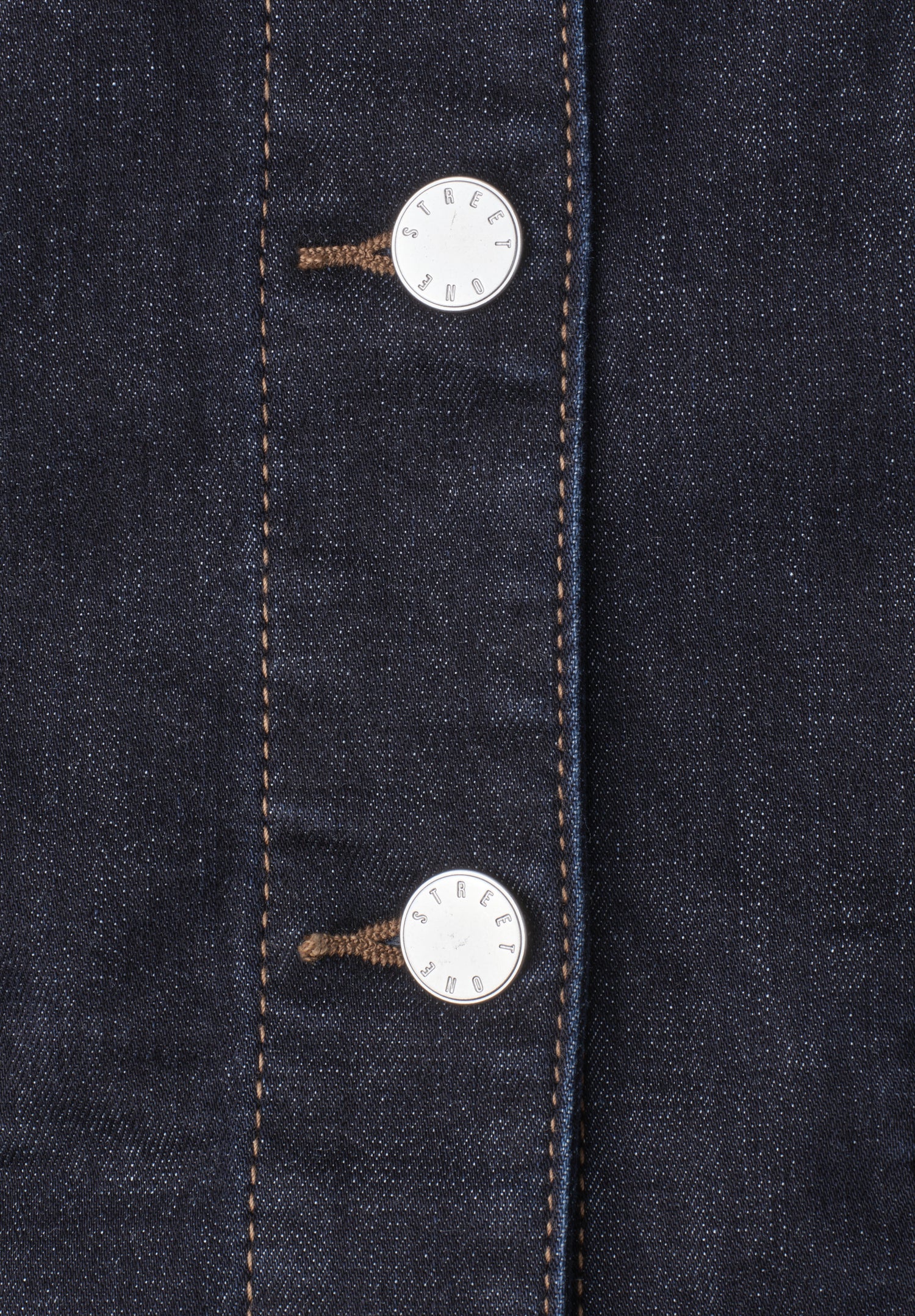 Denim Weste mit Rundhals und Knöpfen