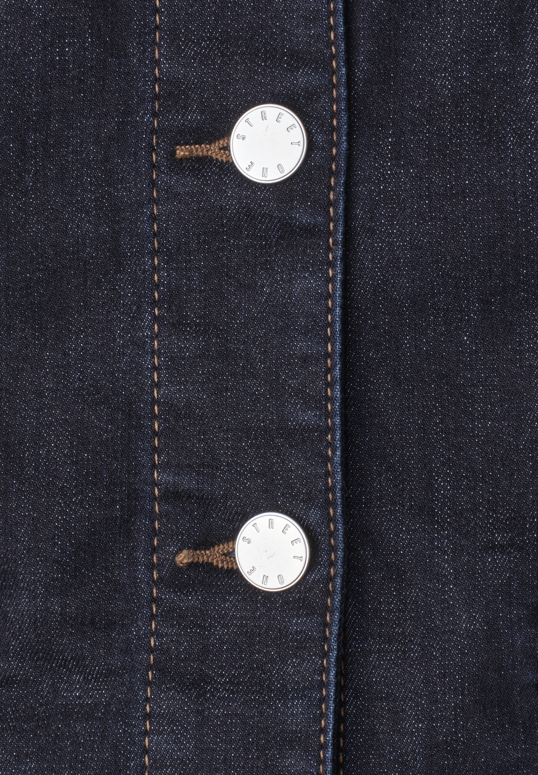 Denim Weste mit Rundhals und Knöpfen