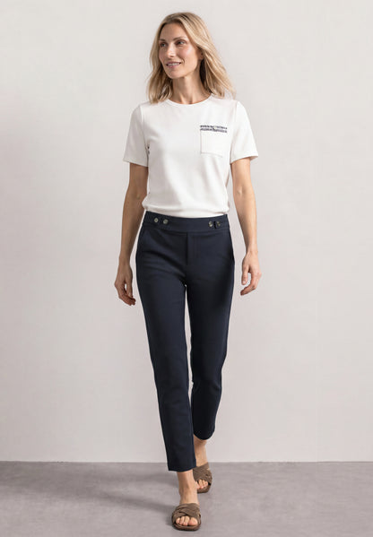 Slim Leg Hose im Loose Fit in Scubaqualität