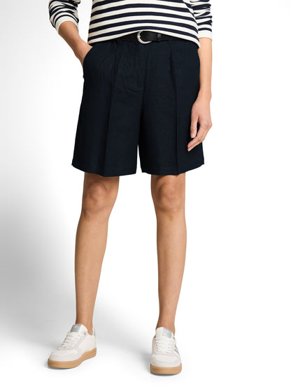Loose Fit Bermuda Shorts mit Leinenanteil