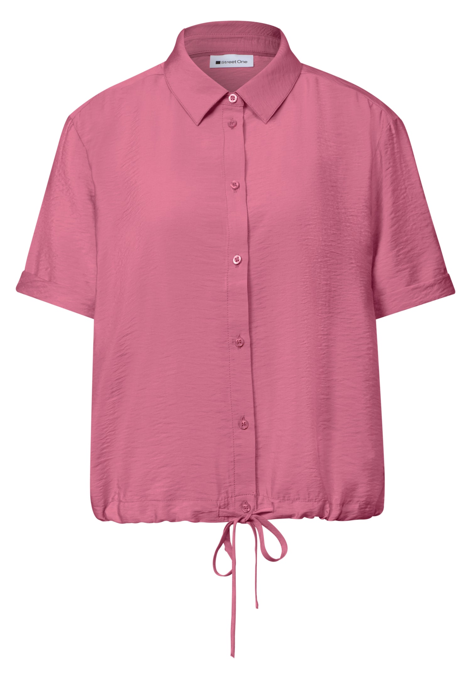 Kurzarm Hemdbluse in Unifarbe