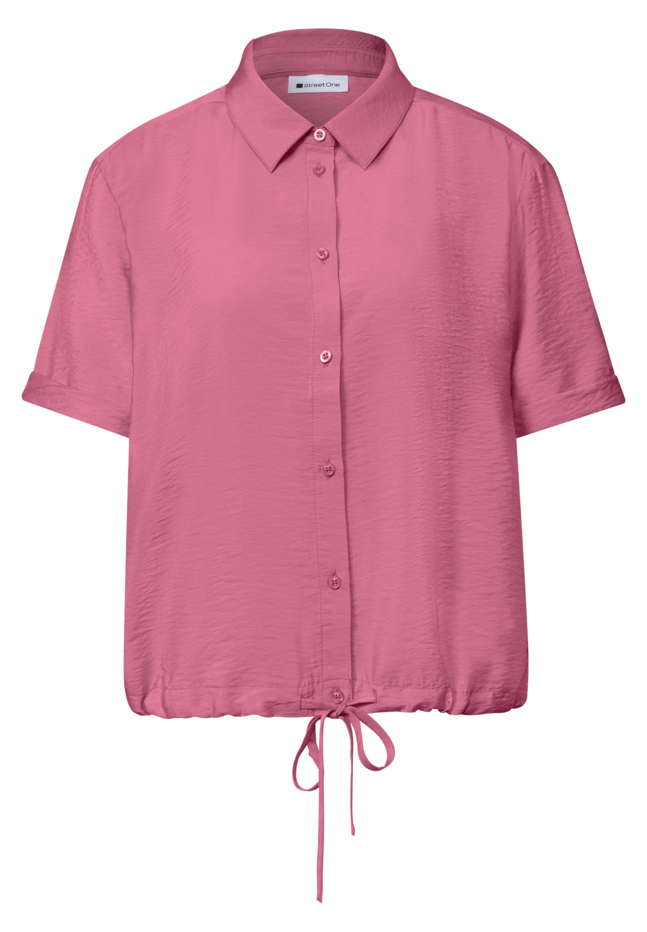 Kurzarm Hemdbluse in Unifarbe