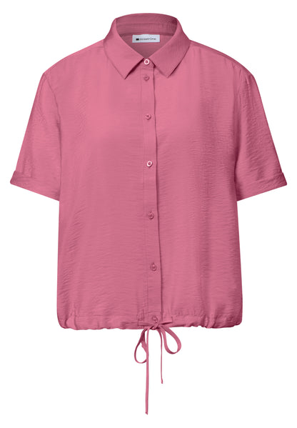 Kurzarm Hemdbluse in Unifarbe
